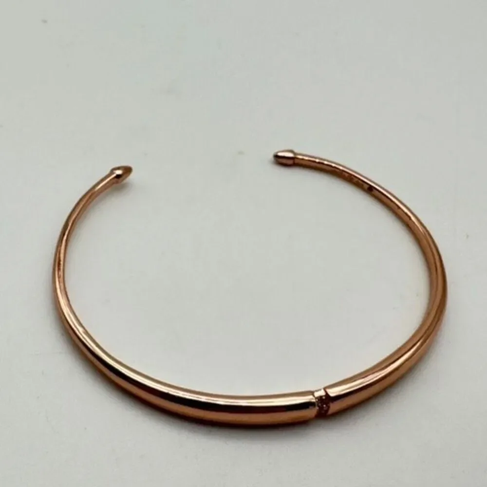 Stella & Dot Pave Inset Rose Gold Cuff Dainty‎ Minimalist understated Elegant